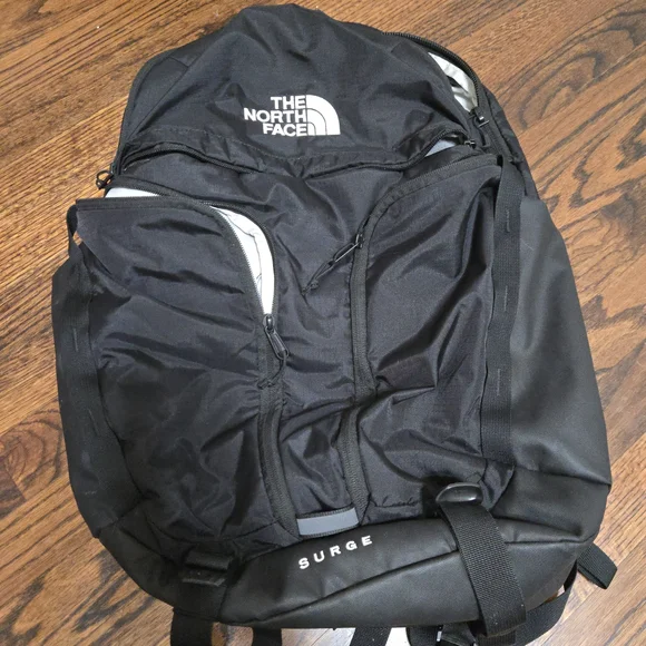 The North Face Surge Backpack in Black and Gray - Picture 1 of 5